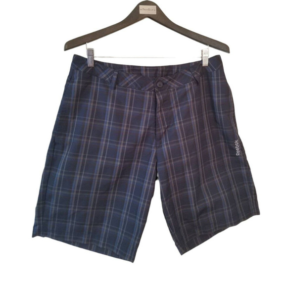 REEBOK Blue Gray Plaid GOLF Shorts Pockets Comfort Men’s Size 34‎ INSEAM 10 - Picture 1 of 7